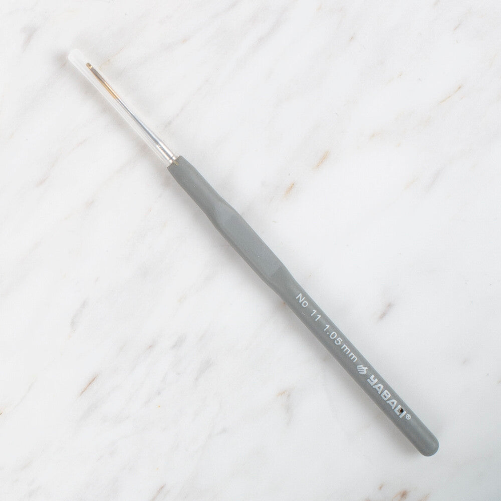 Yabalı Altın Uçlu Elastik Saplı Gri Dantel Tığ No. 11 1.05mm